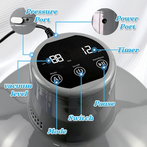 Resin Bubble Remover Vacuum Chamber, 96kPa High Pressure Epoxy Resin Bubble Remover Machine, 99% Bubble Removal for Epoxy Resin Casting, Silicone Molds & Jewelry Making in Kuwait
