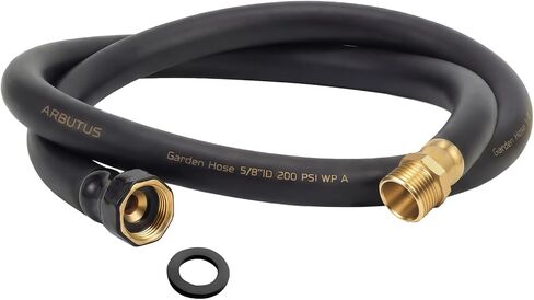 Garden Hose 5/8" x 25ft - Brass Rubber Heavy Duty Water Hose 600 PSI Burst Pressure, Durable Flexible Hose for Yard, Car Wash, Pets Gray in Kuwait