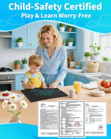 Magnetic LCD Writing Tablet for Fridge,16 Inch Large Drawing Tablet, Drawing Pads for Kids, Reusable Whiteboard for Fridge, Reusable Writing Board for to-Do Lists and Family Messages (Black) in Kuwait