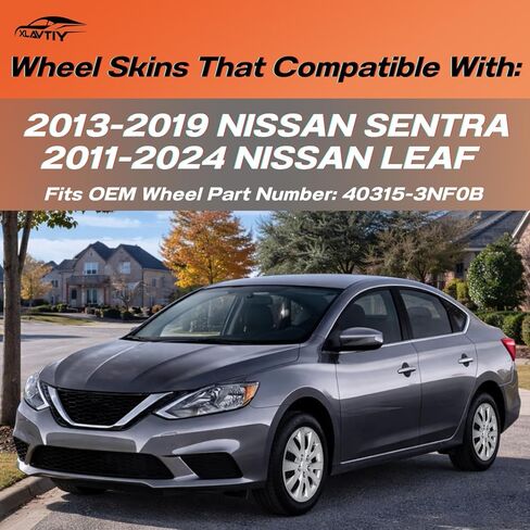 أغطية محور مقاس 16 بوصة متوافقة مع 2013-2019 Nissan Sentra و2011-2024 Nissan Leaf، أغطية عجلات فضية لعجلات فولاذية من المصنع مقاس 16 بوصة، أغطية محور بديلة سهلة التركيب، مجموعة من 4 قطع (فضي) in Kuwait