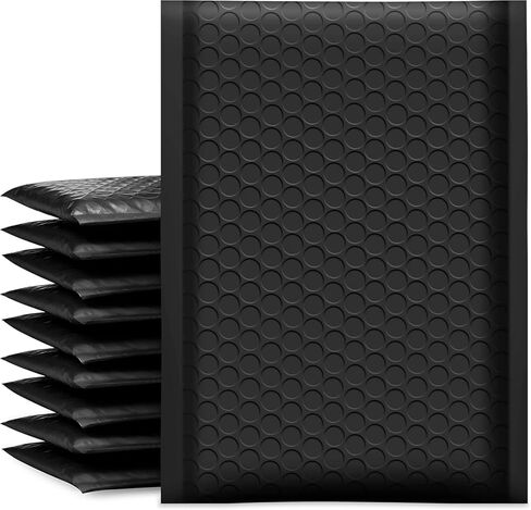 Bubble Mailers 8.5x12"Black 25 Pack Usable Size 8.5x11"Opaque Padded Envelopes Medium Mailing Envelopes for Small Business Mailing Books Makeup Suppliers in Kuwait