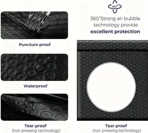 Bubble Mailers 8.5x12"Black 25 Pack Usable Size 8.5x11"Opaque Padded Envelopes Medium Mailing Envelopes for Small Business Mailing Books Makeup Suppliers in Kuwait