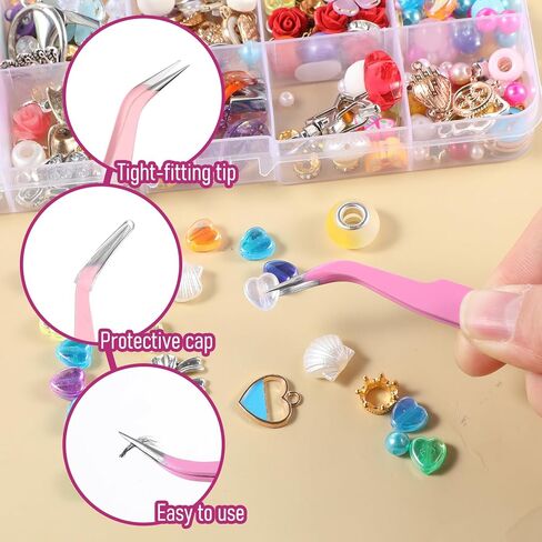HJZHII 5 Pcs Curved Craft Tweezers, Stainless Steel Precision Tweezers Multipurpose Curved Tip Tweezer for Intricate Projects Eyelash Extension Scrapbooking Cardmaking Stickers Dried Flowers in Kuwait