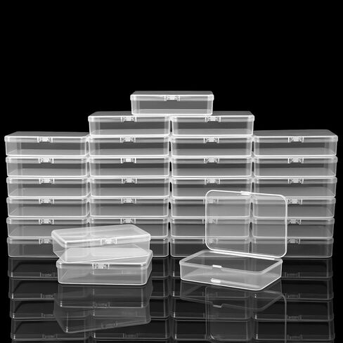 36 Pcs Clear Plastic Beads Storage Containers Box with Lids Multiple Sizes Storage Square Containers for Jewelry Beads Craft Supplies, 4.1 x 3 x 1in in Kuwait