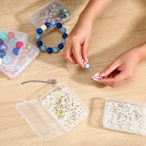 36 Pcs Clear Plastic Beads Storage Containers Box with Lids Multiple Sizes Storage Square Containers for Jewelry Beads Craft Supplies, 4.1 x 3 x 1in in Kuwait