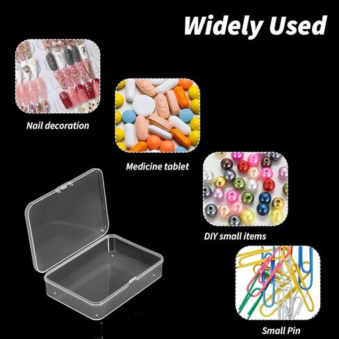 36 Pcs Clear Plastic Beads Storage Containers Box with Lids Multiple Sizes Storage Square Containers for Jewelry Beads Craft Supplies, 4.1 x 3 x 1in in Kuwait