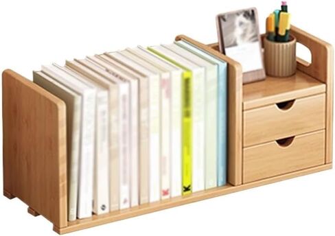 وحدة رفوف تخزين، رف كتب صغير لسطح المكتب مع أدراج مزدوجة، حامل عرض مكتب من الخيزران، منظم لوازم المكتب in Kuwait