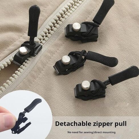 18Pcs Universal Zipper Repair Kit - 3 Different Size Replacement Zipper for #3#5#8 Nylon Plastic Metal Zippers, Quick Install Detachable Zip Heads for Jackets, Luggage, Bags, No Sewing Required in Kuwait