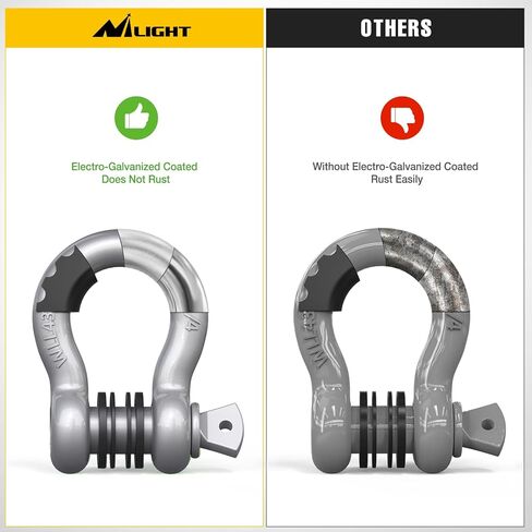 Nilight 2 Pack 3/4" D-Ring Shackle with 7/8" Screw Pin 41,887lbs Break Strength, Heavy Duty Off Road Recovery Shackle with Isolators Washers for Use with Tow Strap, Winch, Off-Road Truck Vehicle in Kuwait