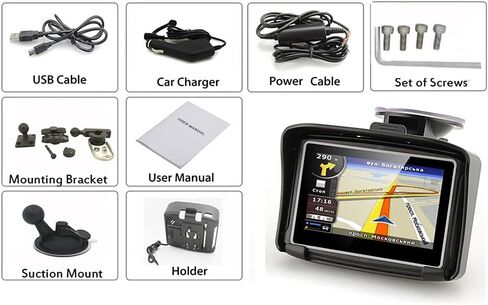 4.3 Inch Motorcycle GPS Navigation, IPX7 Waterproof Rugged Design, with Motorcycle Special Bracket, Equipment Protection Cover in Kuwait