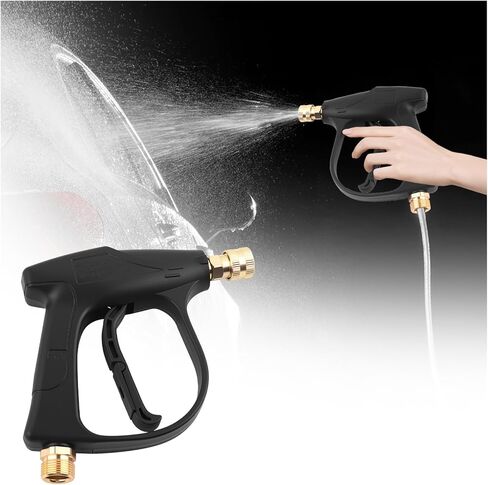 Car Short Pressure Washer Gun,Portable Car Wash Gun with Safety Lock & M22-14 Thread & 1/4" Outlet Quick Connect,4350 PSI Max High-Pressure Washer Short Guns for Most Vehicles in Kuwait