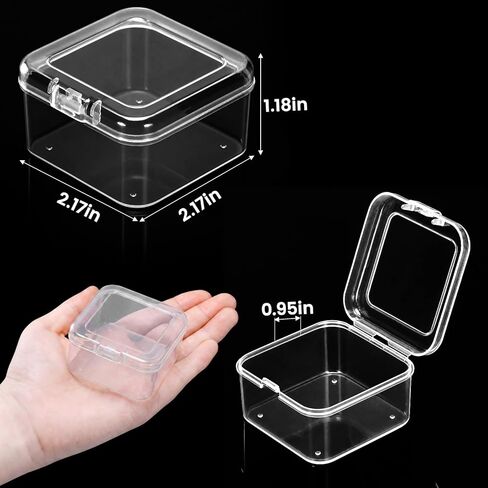 Foilswirl 24 Pcs Mini Dice Container for Classroom with 14mm Dices Small Clear Dice Storage Box Plastic Dices Cup Portable Container for Teacher Classroom Carnival Prizes Bag Stuffers and Party Fun in Kuwait