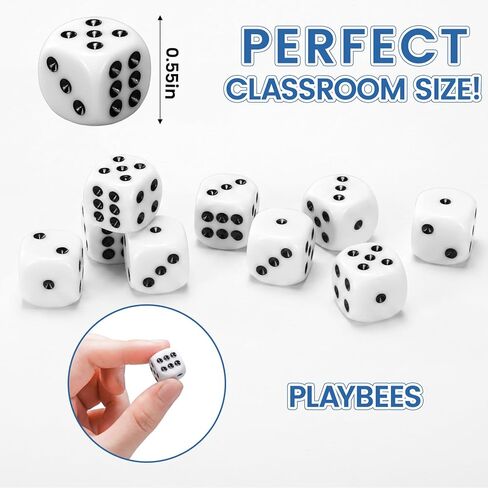 Foilswirl 24 Pcs Mini Dice Container for Classroom with 14mm Dices Small Clear Dice Storage Box Plastic Dices Cup Portable Container for Teacher Classroom Carnival Prizes Bag Stuffers and Party Fun in Kuwait