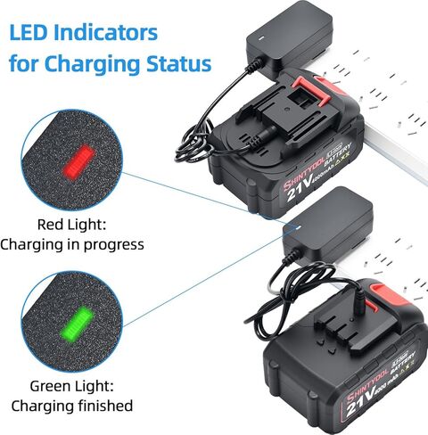 21v Battery Charger Adapter 2Pack,Charger Cord 1A Compatible 21v Lithium-Ion Battery By SHINTYOOL (Battery Not Included) in Kuwait