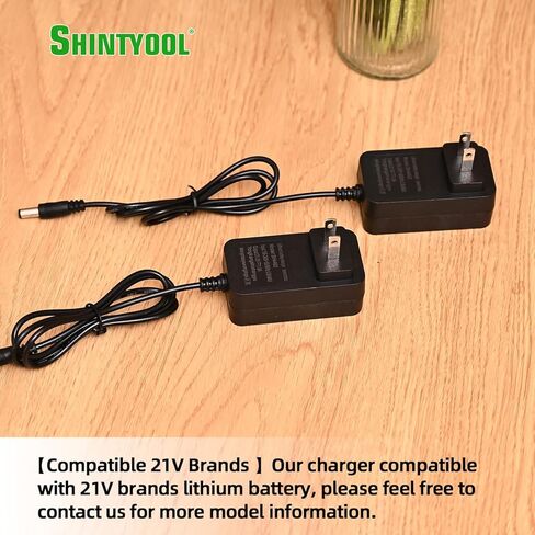 21v Battery Charger Adapter 2Pack,Charger Cord 1A Compatible 21v Lithium-Ion Battery By SHINTYOOL (Battery Not Included) in Kuwait