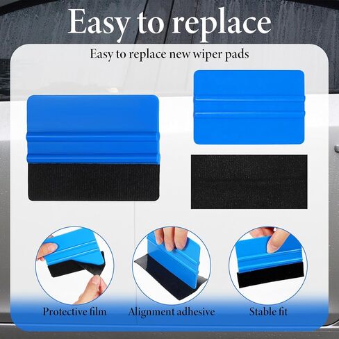 2 Pcs Vinyl Wrap Squeegee 4 Inch / 6 Inch Felt Squeegee Vinyls Scraper Tool Vinyl Wrap Tools Smoothing Wrap Squeegees Applicator Tool for Wallpaper, Car, DIY Crafting in Kuwait