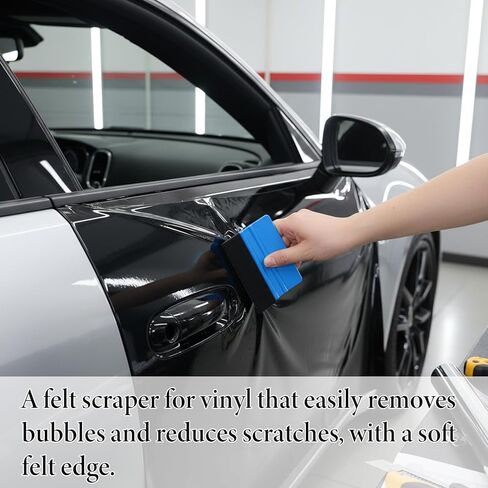 2 Pcs Vinyl Wrap Squeegee 4 Inch / 6 Inch Felt Squeegee Vinyls Scraper Tool Vinyl Wrap Tools Smoothing Wrap Squeegees Applicator Tool for Wallpaper, Car, DIY Crafting in Kuwait
