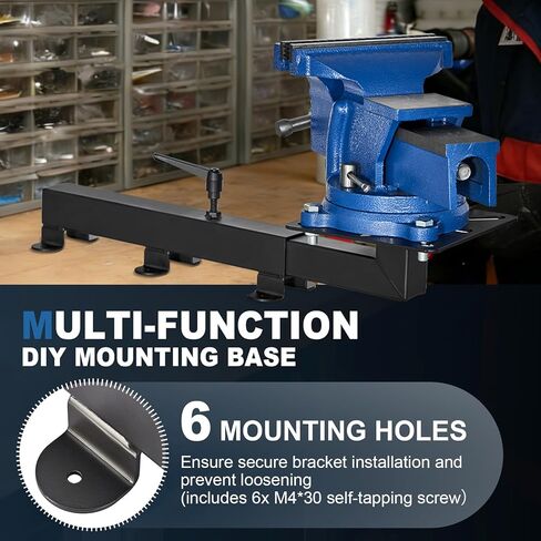 Mount Vise and Grinder- Table Mount and Hitch Mount, 7.9" x 7.9" Mounting Plate, DIY Installation Durable Hitch Accessories for Workbench & Mobile Use in Kuwait