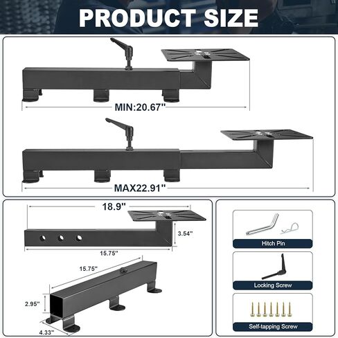 Mount Vise and Grinder- Table Mount and Hitch Mount, 7.9" x 7.9" Mounting Plate, DIY Installation Durable Hitch Accessories for Workbench & Mobile Use in Kuwait