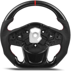 عجلة قيادة من ألياف الكربون هيدرو ديب مع حافة متطابقة لسيارة Toyota GR Supra A90 MK5 2020-2026، خياطة حمراء مثقوبة من جلد نابا على شكل حرف D، استبدال المقبض الرياضي المسطح in Kuwait