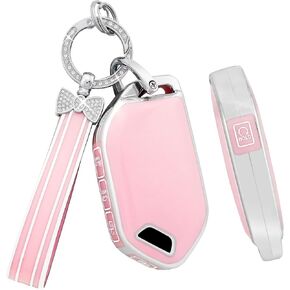 PIFOOG Pink Key Fob Cover Fit for Kia 5 Button Telluride K4 K5 Sportage Car Keys Case Shell Protector Bling Keychain Full Cover Accessories Cute Girly Women TPU in Saudi Arabia