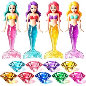 EnriQ Pool Toys for Kids Ages 4-8 8-12 Pool Diving Toys and 9 Big Colorful Diamond with Storage Bag Swim Dive Toy for Kids Underwater Gemstone Swimming Training Gift Water Pool Games in Saudi Arabia