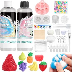 Taba Squishy Making Kit, Resiners 18oz TabaSquishy Kit for Stress Relief Gift Entertainment 1:1 Ab Squishies Gel Set & Molds for Make Your Own Squishies for Beginner & Adults in Kuwait