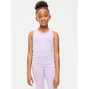 Old Navy Fitted Seamless Ribbed Racerback Performance Top for Girls - Dusky Lavender in Kuwait