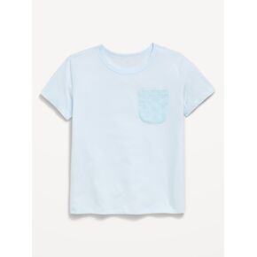 Old Navy Softest Short-Sleeve Pocket T-Shirt for Girls - Fresh Water in Kuwait