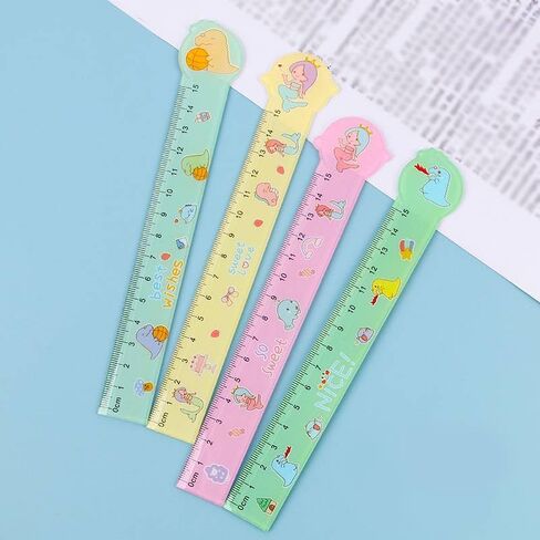 ‌‌4PCS 15cm Cute Cartoon Pattern Drawing Ruler - Fun & Educational Tool for Artists, and DIY Crafts‌ - Astronaut in Kuwait