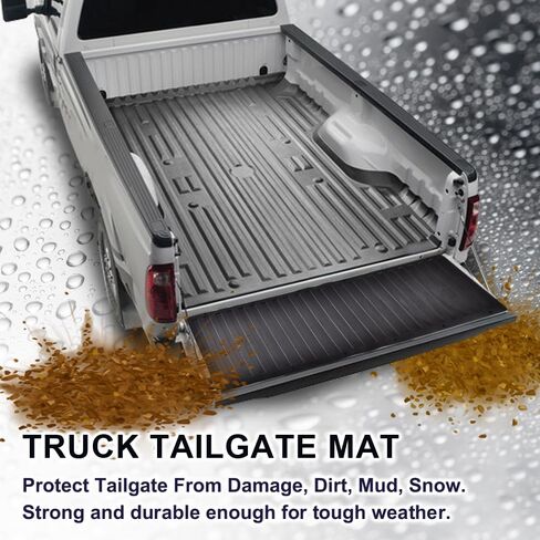 G-PLUS Heavy Duty Truck Bed Tailgate Mat Universal Tailgate Protector Trim Fit Most Pickup Trucks Extra Thick Rubber Cargo Liner 60" L x 19.5" W in Kuwait