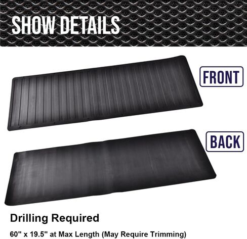 G-PLUS Heavy Duty Truck Bed Tailgate Mat Universal Tailgate Protector Trim Fit Most Pickup Trucks Extra Thick Rubber Cargo Liner 60" L x 19.5" W in Kuwait