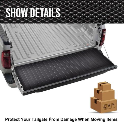G-PLUS Heavy Duty Truck Bed Tailgate Mat Universal Tailgate Protector Trim Fit Most Pickup Trucks Extra Thick Rubber Cargo Liner 60" L x 19.5" W in Kuwait