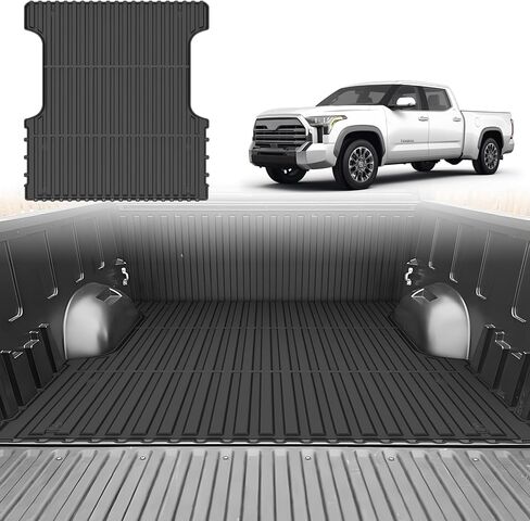 حصيرة سرير الشاحنة لسيارة Toyota Tundra 2022-2026 5.5FT، بطانة سرير مناسبة لجميع الأحوال الجوية لملحقات التندرا، حصيرة صندوق السيارة TPE شديدة التحمل، ملحقات السيارة in Kuwait