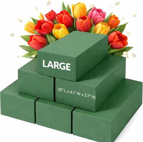 Wet Floral Foam Blocks for Fresh Flowers - 6 PCS Styrofoam Block, Each (9" L x 4.1" W x 2.7" H) Green Foam for Flower Arrangements Supplies in Kuwait