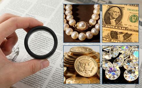 30X Pocket Magnifying Glass, Optics Loupes Mini Jewelry Loop Magnifier, Microscope Magnifying Glass Lens for Jeweler, Stamps, Maps, Antiques, Magazines, Electronics in Kuwait