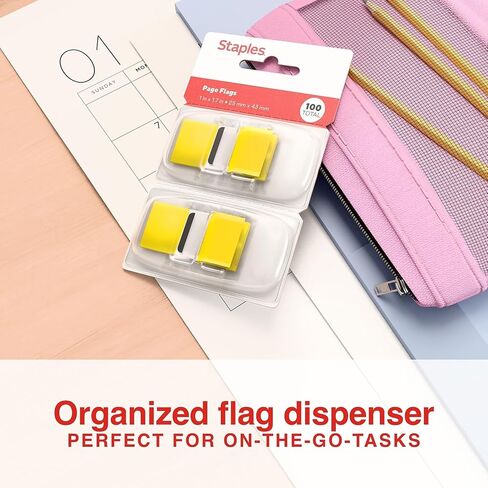 أعلام الصفحة من Staples Sign Here، ألوان متنوعة، 120 علمًا - علامات تبويب الرسائل اللاصقة للتوقيعات والموافقات ومراجعة المستندات in Kuwait
