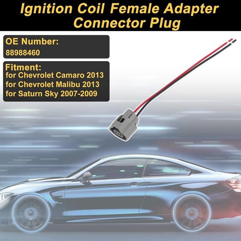 1pc 2 Pin Ignition Coil Connector Plug for Chevrolet Camaro 2013 for Chevrolet Malibu 2013 Female Adapter Terminal Housing Plug Connector No.88988460 in Kuwait