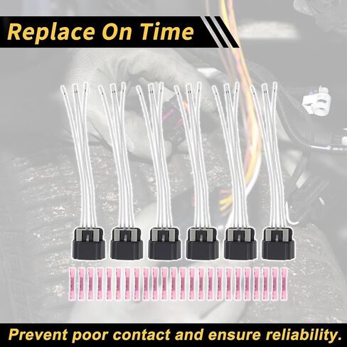 6 Set 8 Pin Ignition Coil Connector Plug Connector Plug for Buick Allure 2010 for Buick Enclave 2016 V6 3.6L Female Adapter No.13585847 in Kuwait