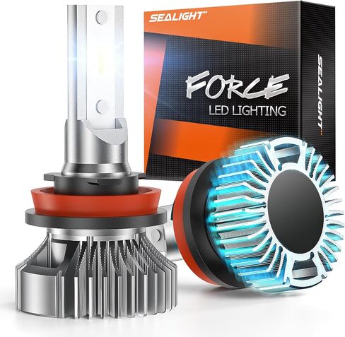 SEALIGHT 9005/HB3 LED Bulbs, 30,000LM Super Bright 6500K Cool White, 1:1 Mini Wireless Halogen Replacement Bulbs with Fan Cooling, Plug and Play, Pack of 2 in Saudi Arabia