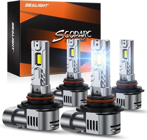 SEALIGHT 9005/HB3 LED Bulbs, 30,000LM Super Bright 6500K Cool White, 1:1 Mini Wireless Halogen Replacement Bulbs with Fan Cooling, Plug and Play, Pack of 2 in Saudi Arabia