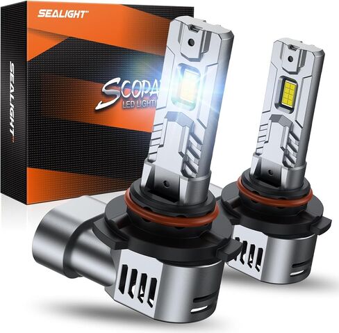 SEALIGHT 9005/HB3 LED Bulbs, 30,000LM Super Bright 6500K Cool White, 1:1 Mini Wireless Halogen Replacement Bulbs with Fan Cooling, Plug and Play, Pack of 2 in Saudi Arabia