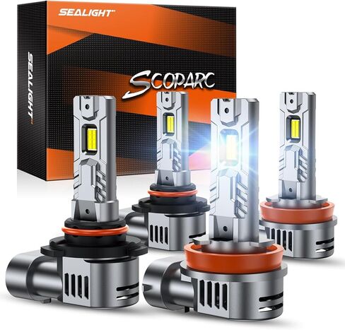 SEALIGHT 9005/HB3 LED Bulbs, 30,000LM Super Bright 6500K Cool White, 1:1 Mini Wireless Halogen Replacement Bulbs with Fan Cooling, Plug and Play, Pack of 2 in Saudi Arabia