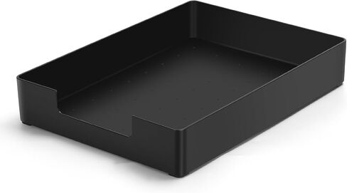 Letter-Size Tray Desk Letter Tray Paper Tray, Sturdy Heavy-Duty Plastic Printer Paper Tray, Single-Tier Stackable File Storage Organizer for Office Home (Black) in Kuwait