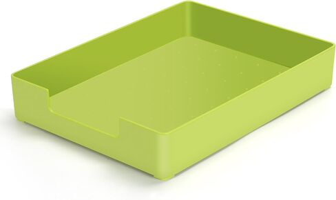 Letter-Size Tray Desk Letter Tray Paper Tray, Sturdy Heavy-Duty Plastic Printer Paper Tray, Single-Tier Stackable File Storage Organizer for Office Home (Black) in Kuwait