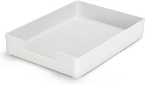 Letter-Size Tray Desk Letter Tray Paper Tray, Sturdy Heavy-Duty Plastic Printer Paper Tray, Single-Tier Stackable File Storage Organizer for Office Home (Black) in Kuwait