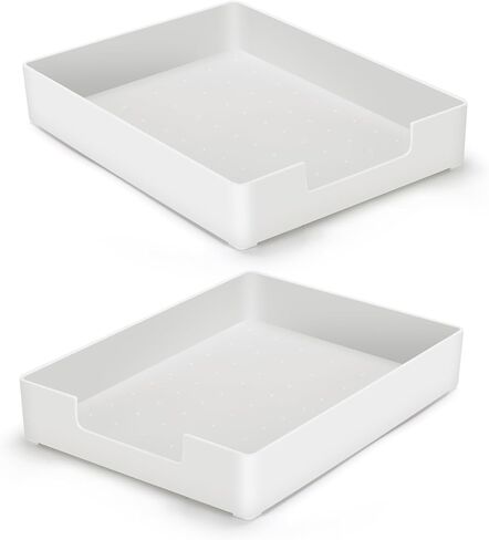 Letter-Size Tray Desk Letter Tray Paper Tray, Sturdy Heavy-Duty Plastic Printer Paper Tray, Single-Tier Stackable File Storage Organizer for Office Home (Black) in Kuwait