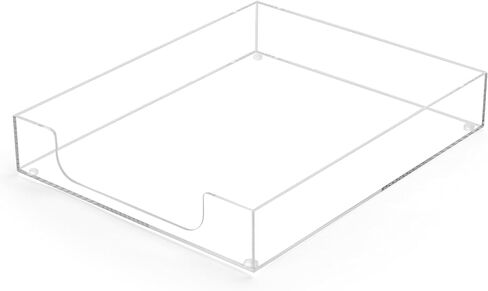 Letter-Size Tray Desk Letter Tray Paper Tray, Sturdy Heavy-Duty Plastic Printer Paper Tray, Single-Tier Stackable File Storage Organizer for Office Home (Black) in Kuwait