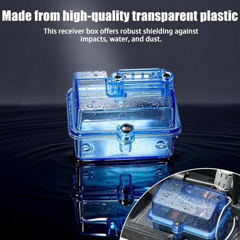 2 قطعة من صناديق الاستقبال البلاستيكية الشفافة المقاومة للماء لهاتف Huanqi 727 Slash 1/10 RC Car ESC Box مع سهولة التركيب، تصميم خفيف الوزن لحماية مستقبل السيارة RC in Kuwait
