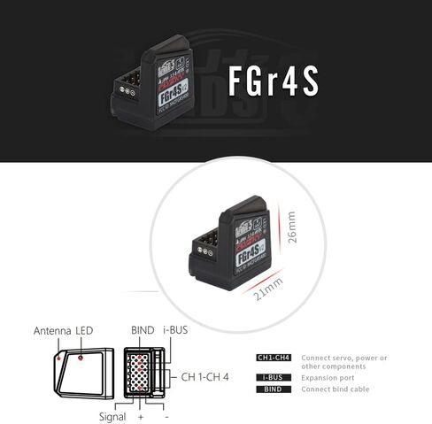 جهاز استقبال Flysky FGR4S V2 2.4 جيجا هرتز 4CH AFHDS 3 مخرج ثنائي الاتجاه PWM PPM IBUS 2 قطعة in Kuwait